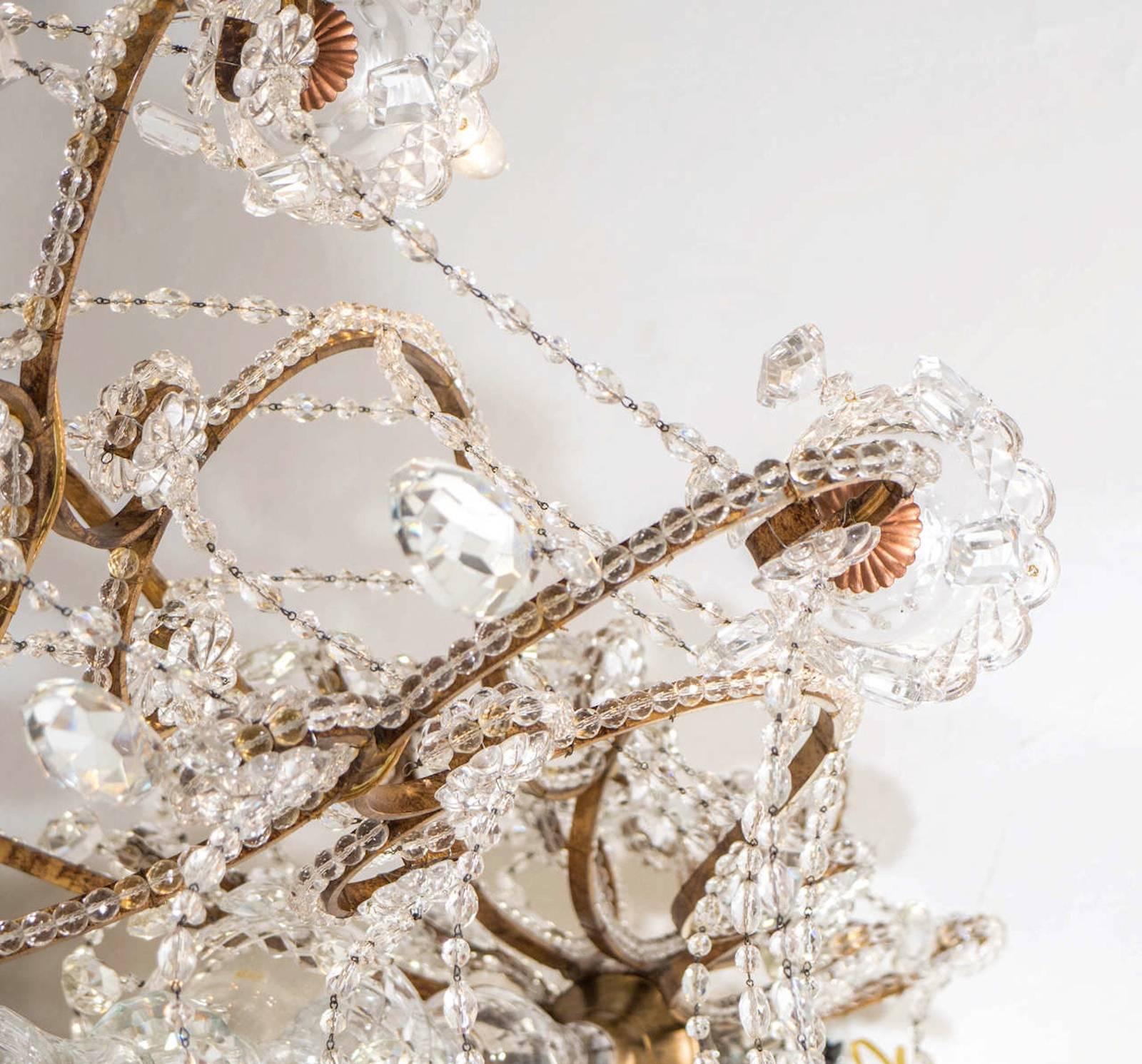 Belle Epoque French Crystal Chandelier In Excellent Condition In New York, NY