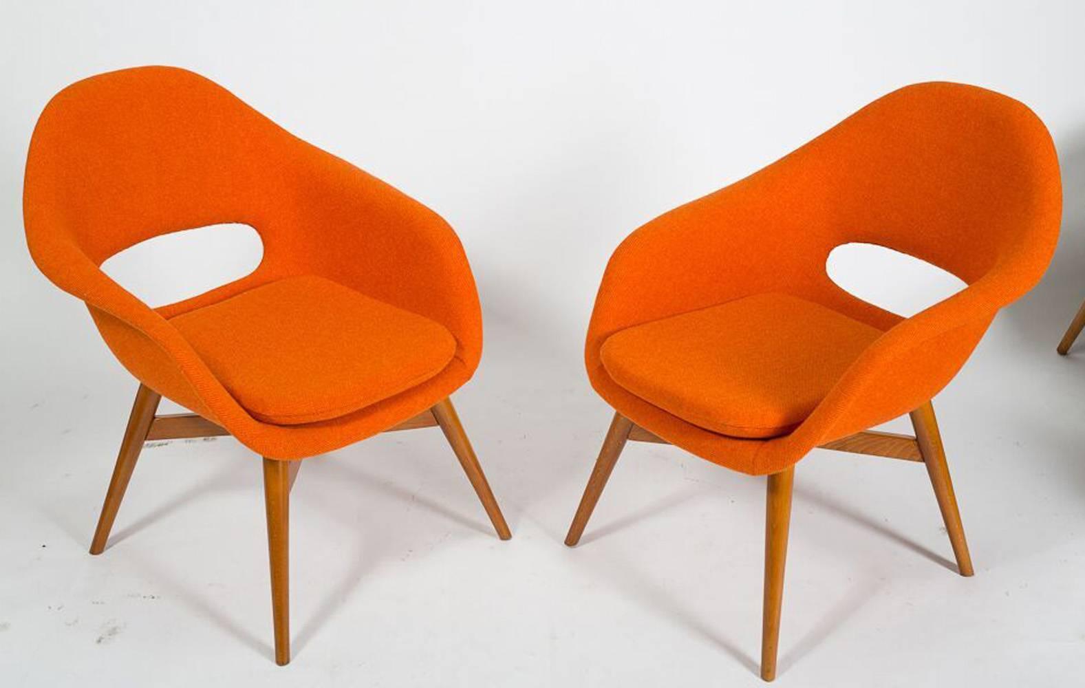 Mid-Century Modern Pair of Easy Chairs by Navratil For Sale