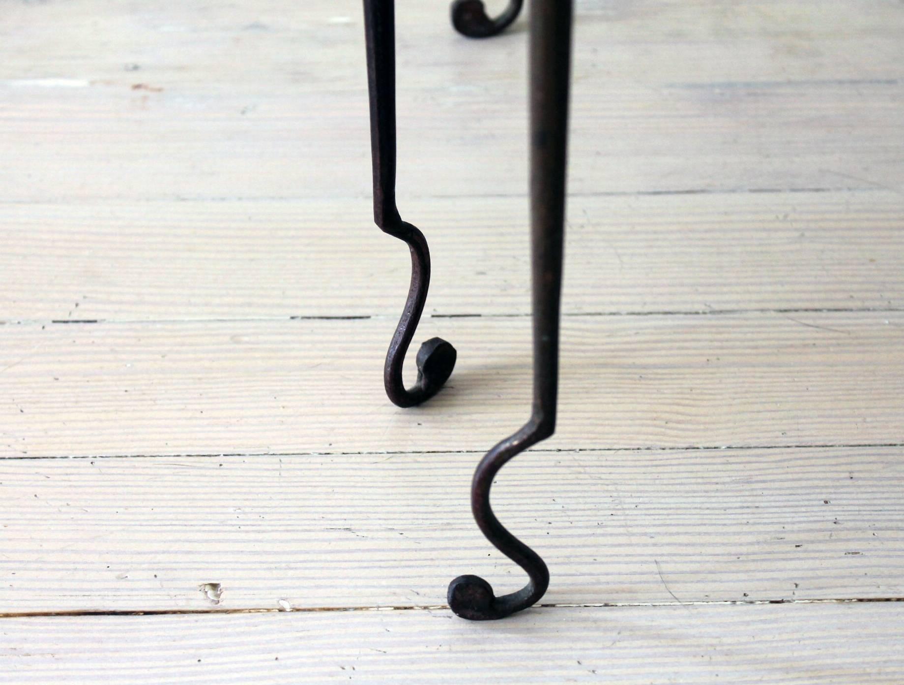 Early 20th Century Dolt Wrought Iron French Side Tables For Sale
