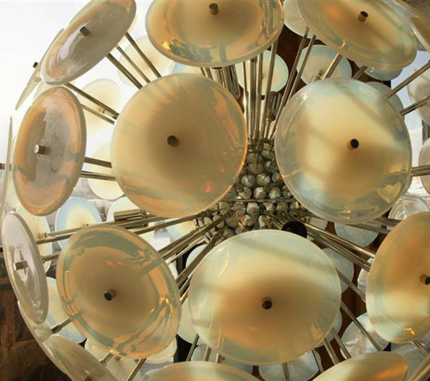 Contemporary Large Italian Glass Chandelier For Sale
