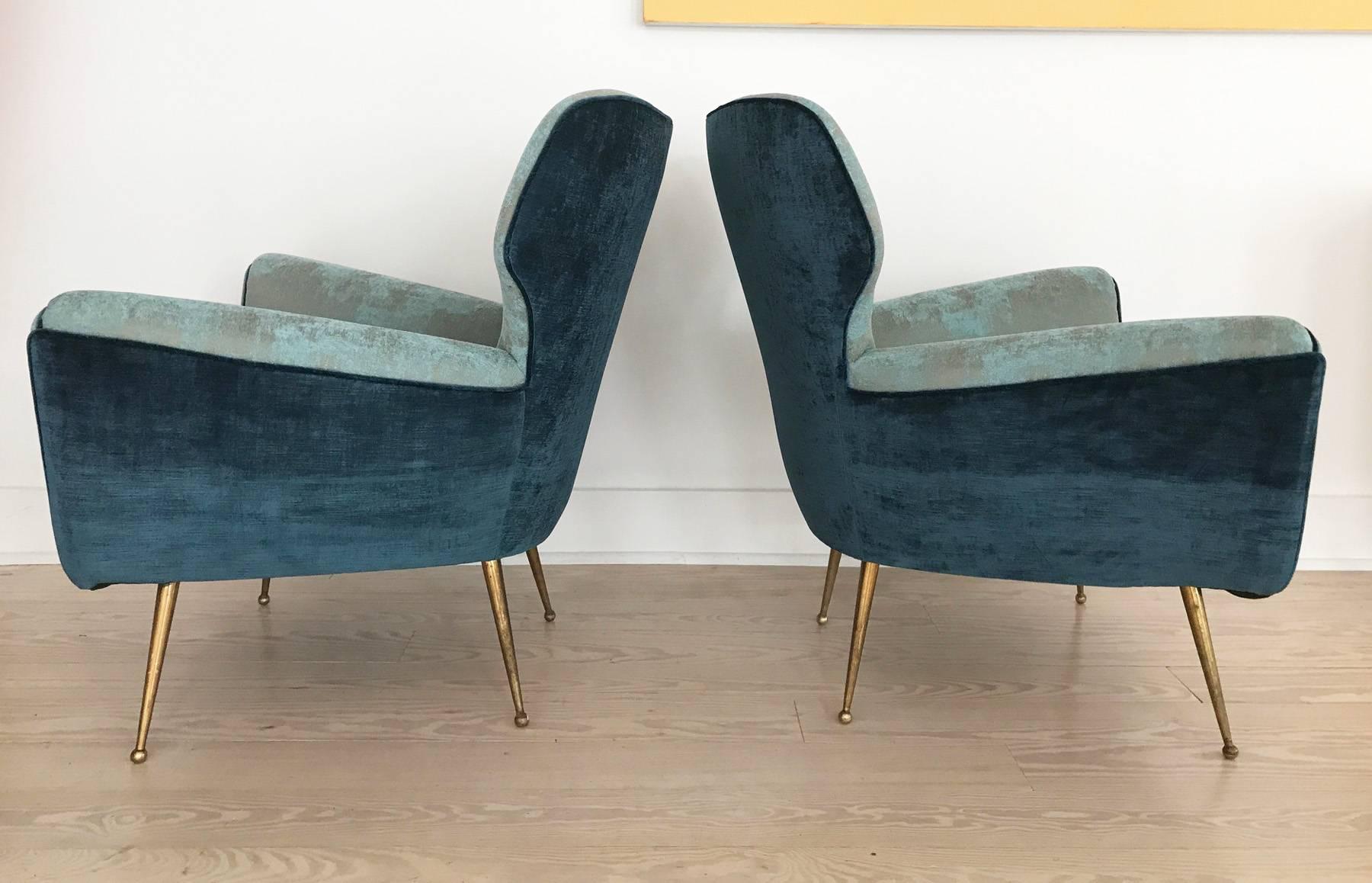 Pair of Italian Armchairs from 1950s In Excellent Condition For Sale In Hudson, NY