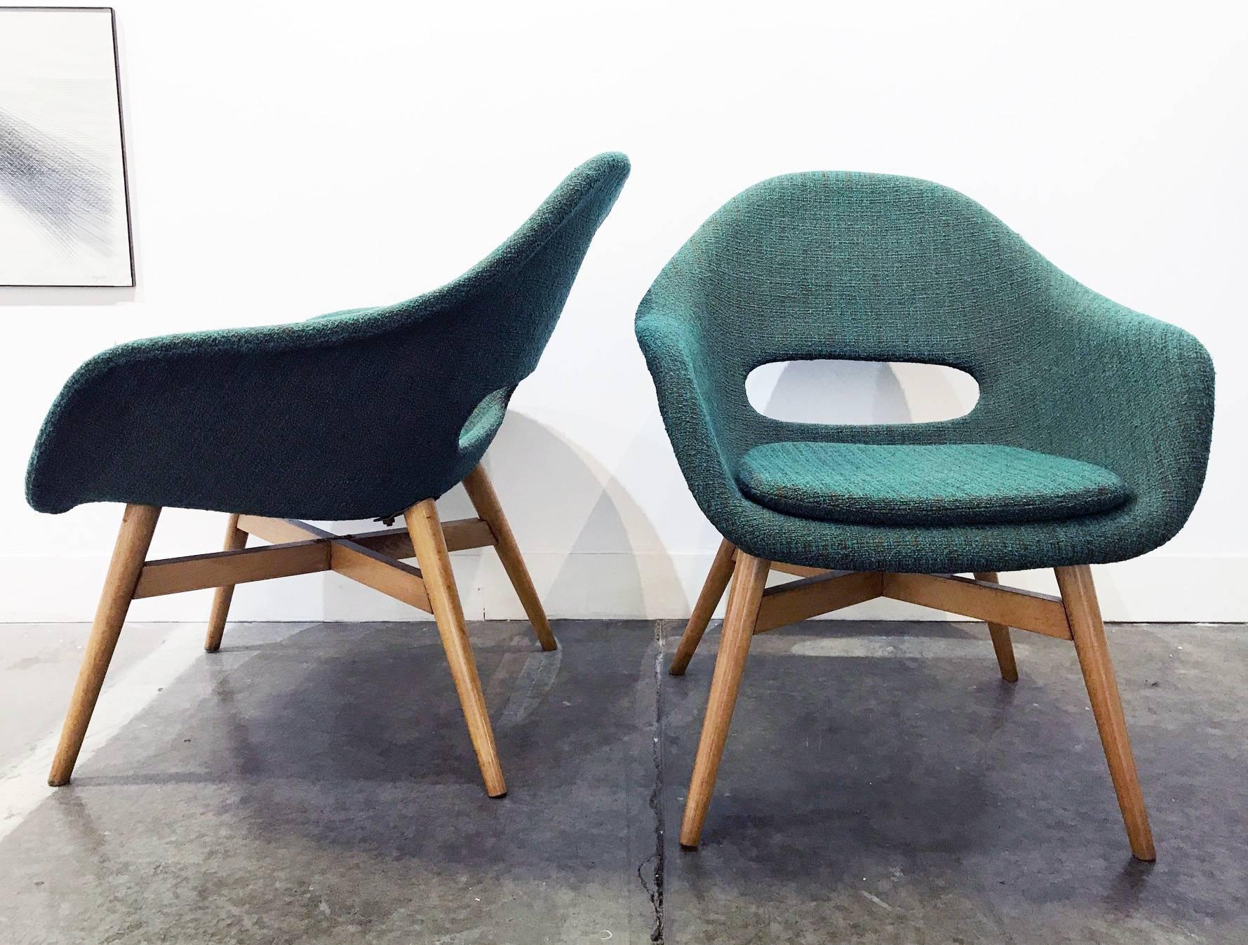 A pair of chairs designed by Miroslav Navratil manufactured in Czech Republic by 
