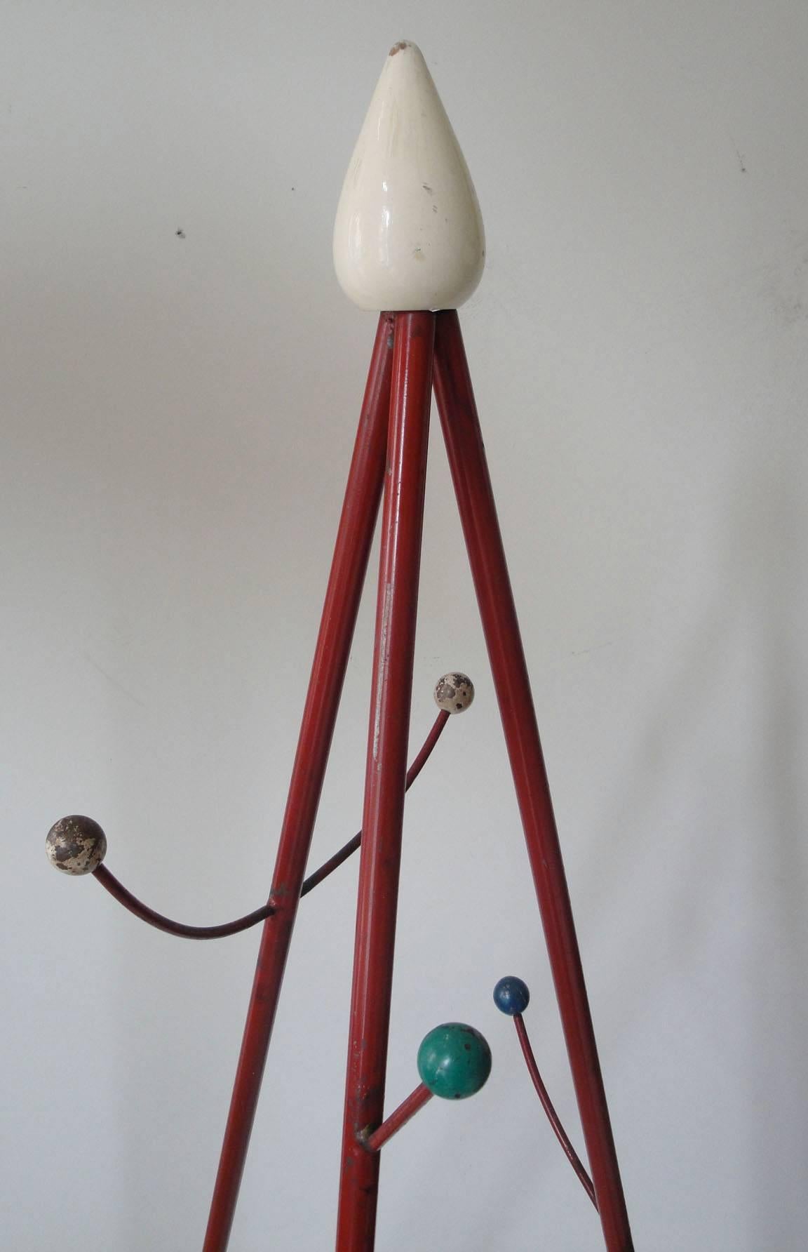 Enameled French Coat Rack For Sale