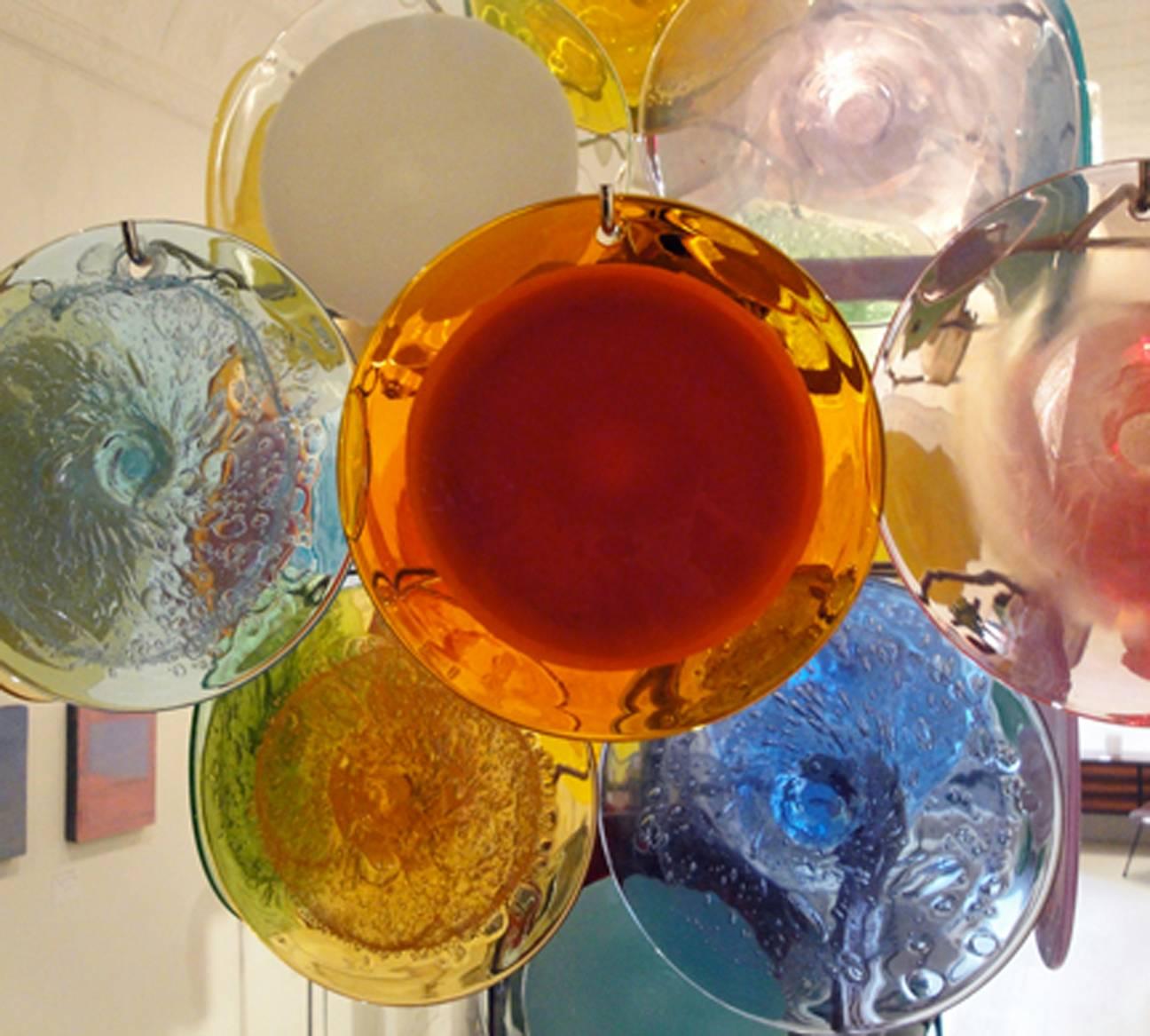 Italian Multi-Color Murano Glass Chandelier For Sale