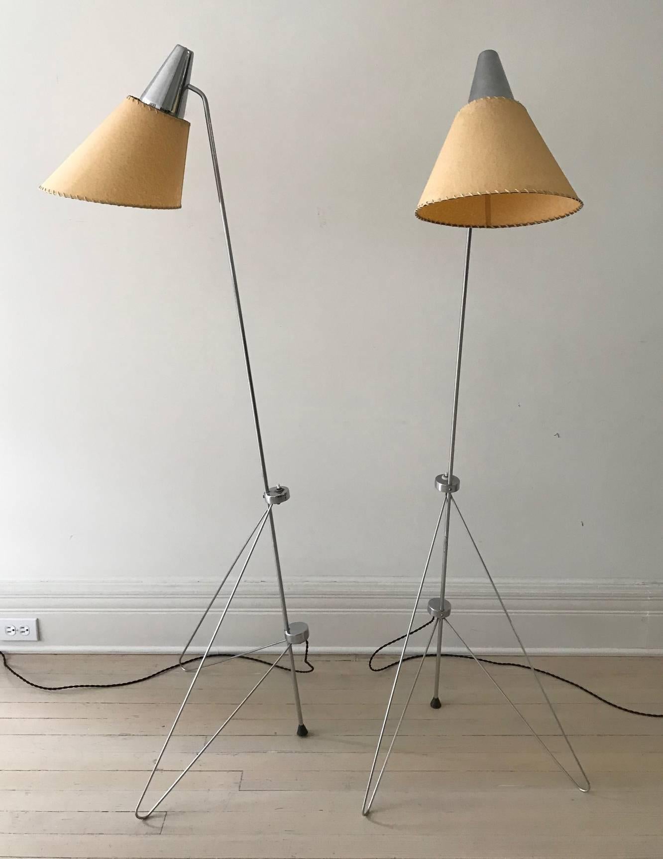 Mid-Century Modern Pair of Floor Lamps by Josef Hurka For Sale