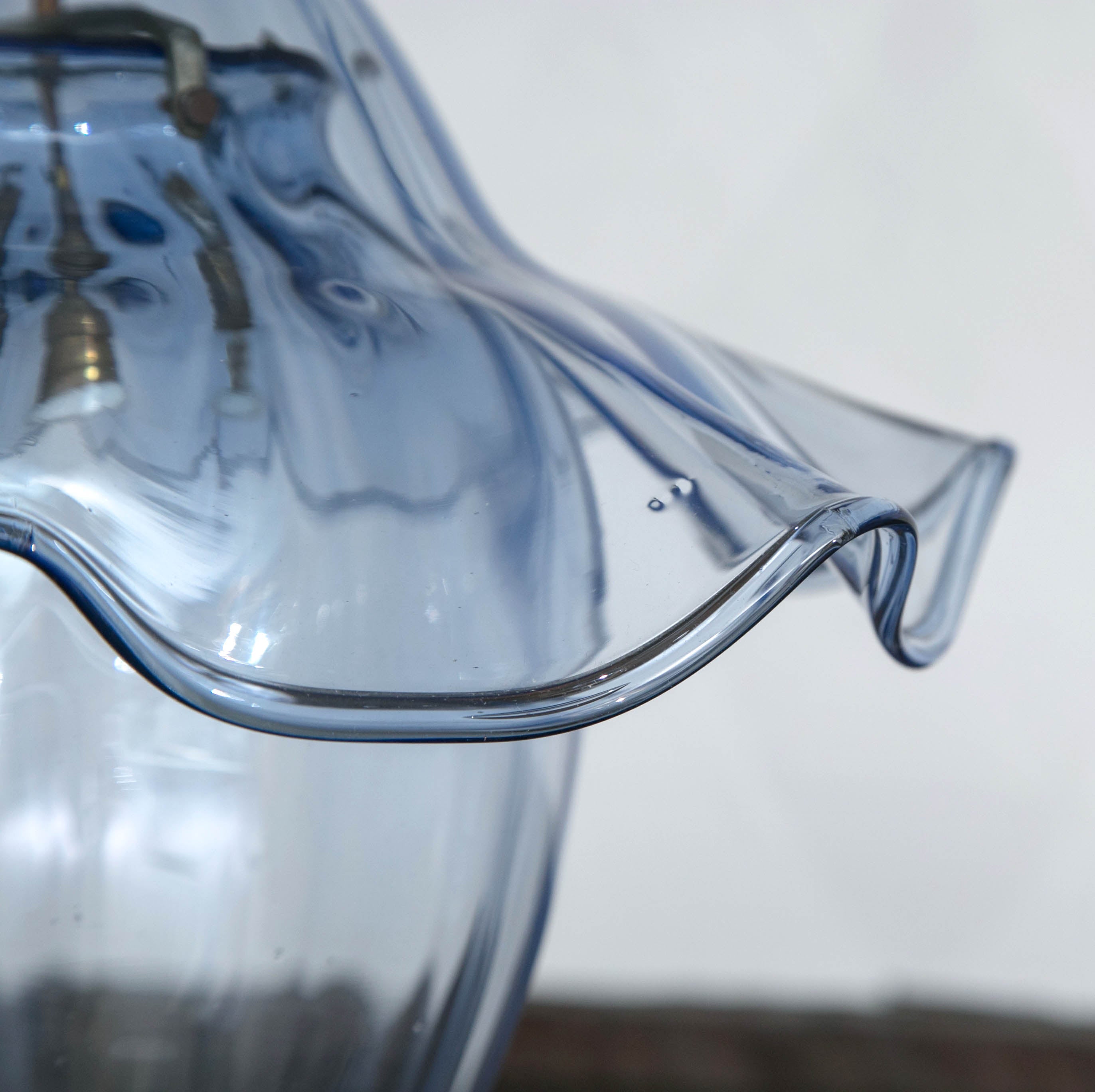 Italian Murano Blue Glass Drop Chandelier For Sale