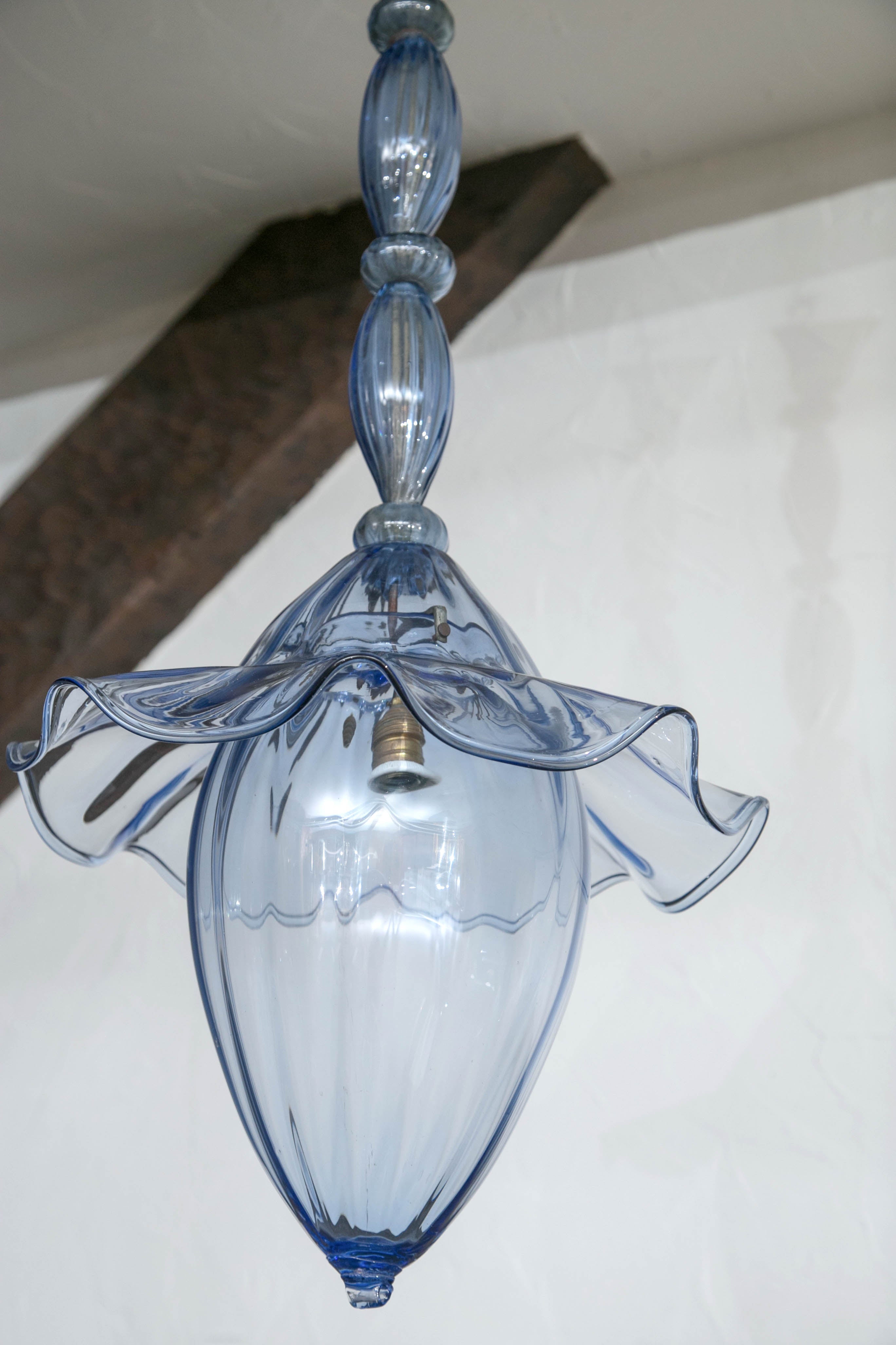 Murano Blue Glass Drop Chandelier For Sale 1