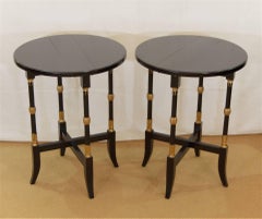 Black Lacquer Regency-Style Folding Occasional Tables from the Fontainebleau