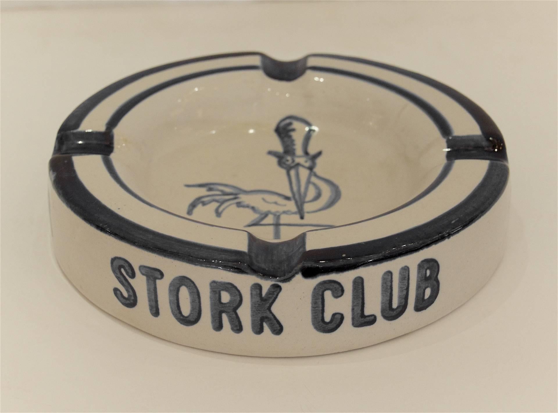 Original stoneware ashtray made by John B Taylor Ceramics for the Stork Club in the early 1950s.