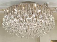 Christoph Palme Crystal Teardrop Flush Mount Chandelier