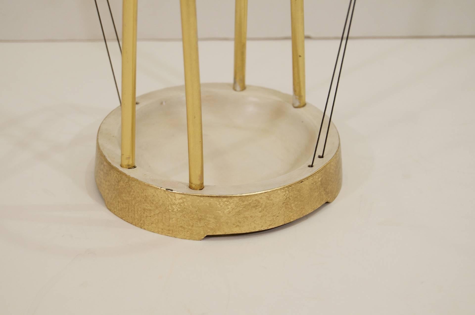 Gilt and Enameled Brass Cord-Wrapped Umbrella Stand In Excellent Condition In Stamford, CT