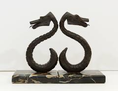 Art Deco Bronze Serpent Bookends