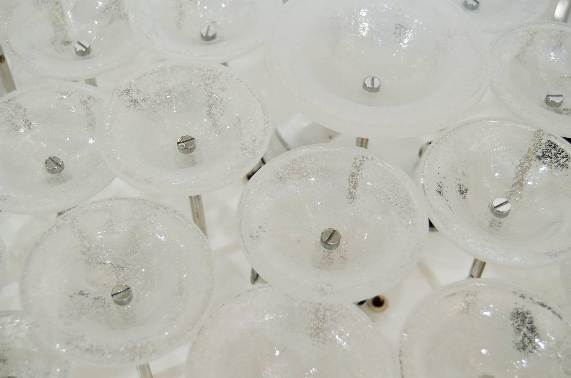 Mid-20th Century Eclectic Blown Glass Kalmar Style Flush Mount