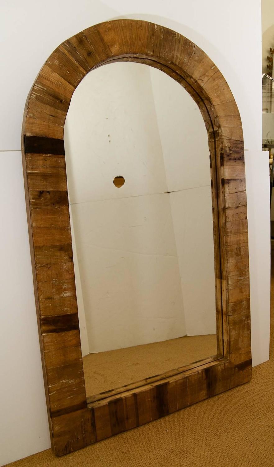Wooden Framed Arched Mirror at 1stdibs