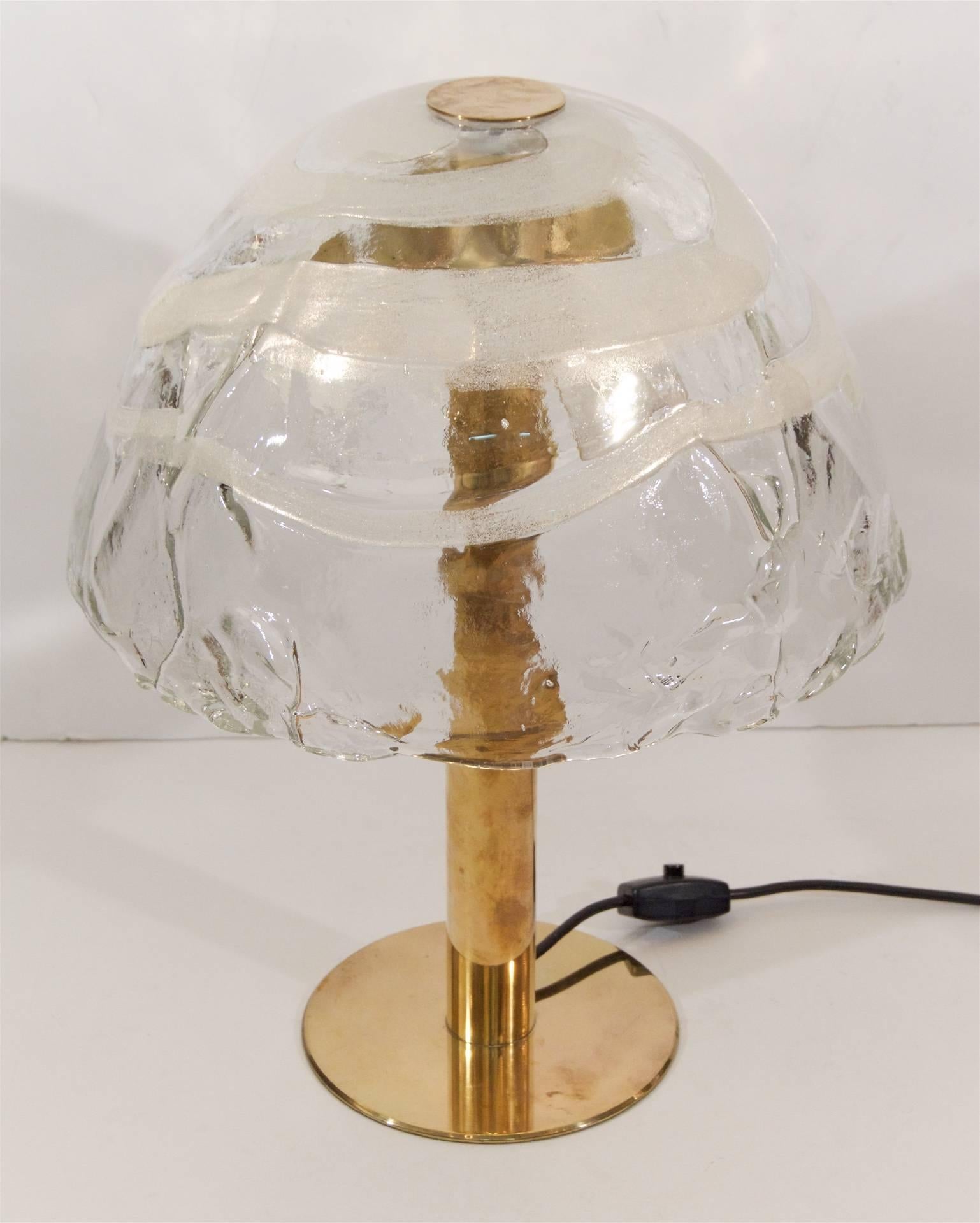 Mid-Century Modern Kalmar Table Lamp with Massive Glass Shade﻿
