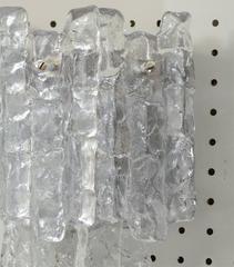 Grand Kalmar Ice Glass Sconces on Nickel Tone Backplates