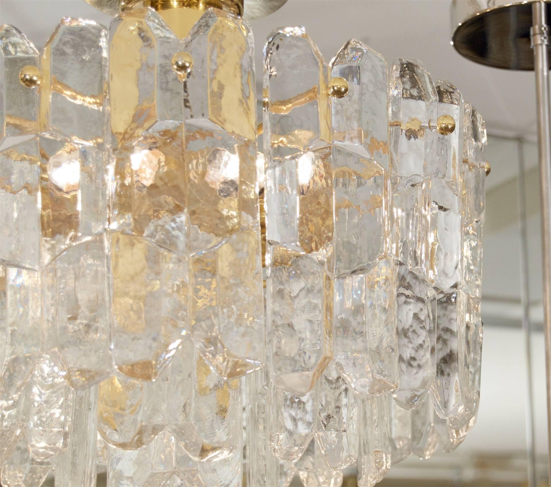 Exceptional Kalmar Ice Crystal Flush Mount Chandelier In Excellent Condition In Stamford, CT