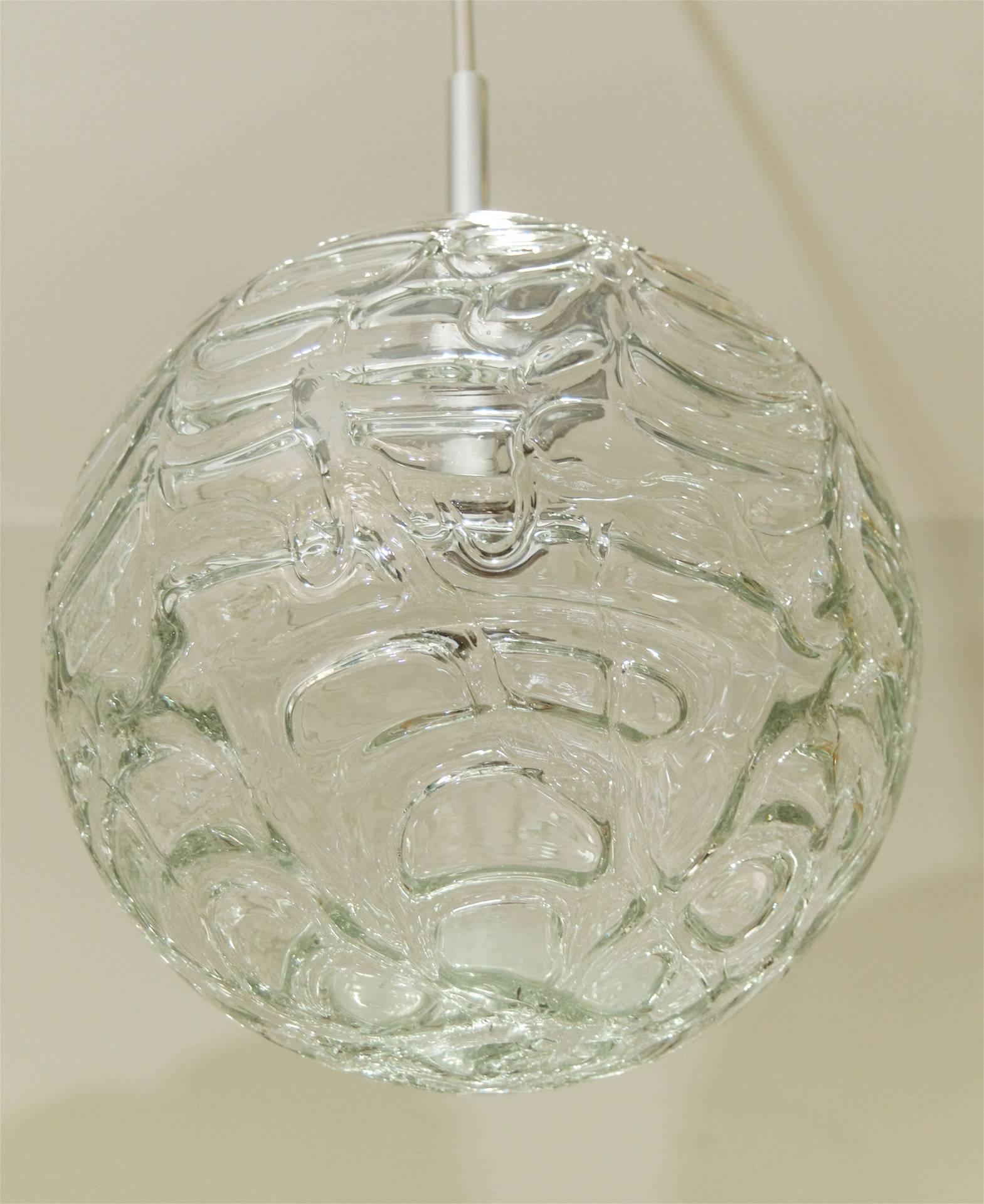 Doria Organic Patterned Clear Glass Globe For Sale 1