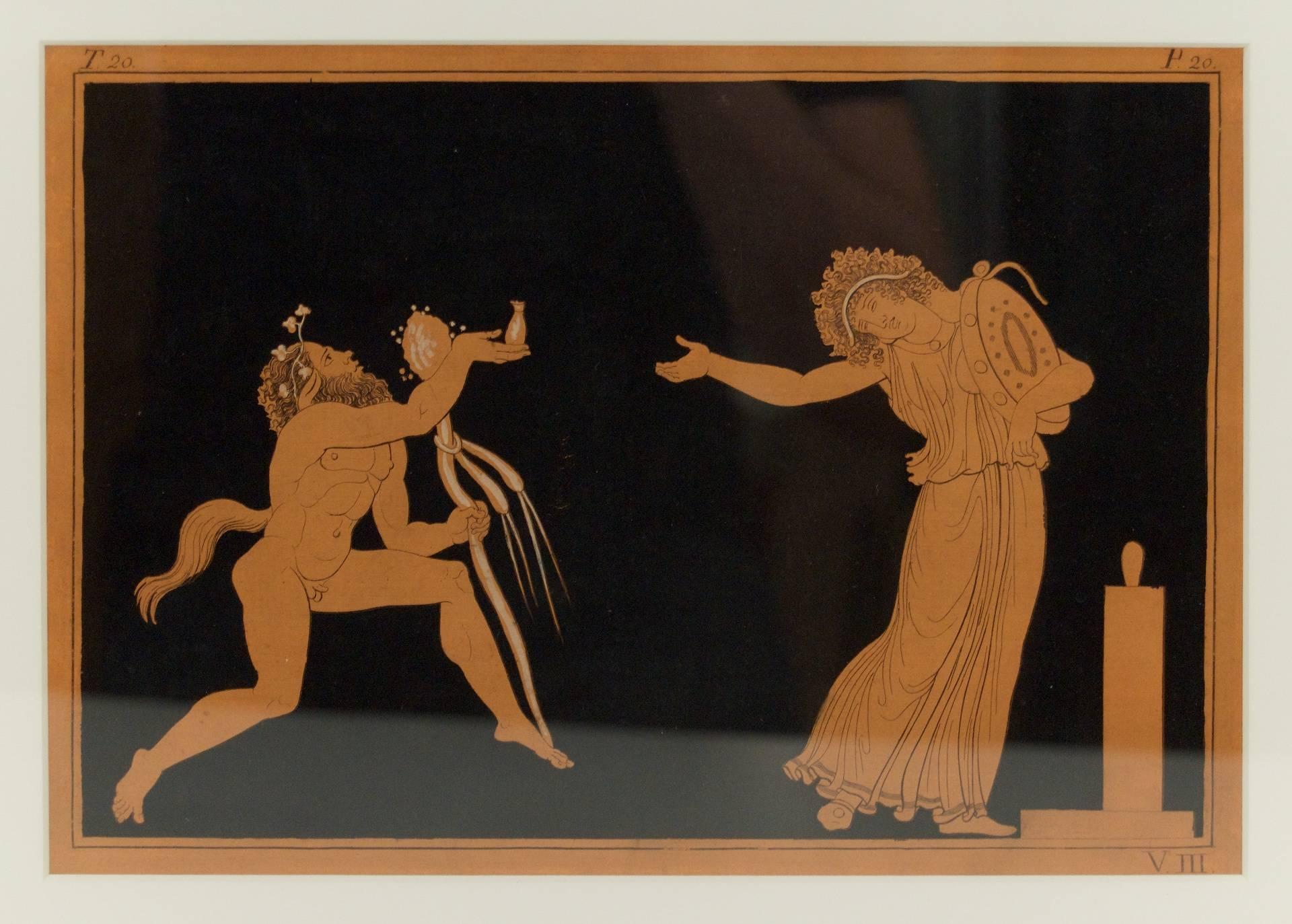 Classical Greek Set of Four Engravings from the Collection of Sir William Hamilton For Sale