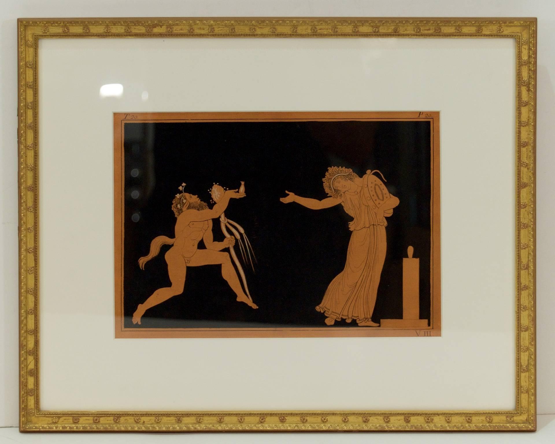 18th century engravings done by master engraver Johann Heinrich Wilhelm Tischbein (also known as Goethe Tischbein) depicting scenes from Greek Antiquity. Done to illustrate Sir William Hamilton's collection of original Greek vases and urns.

Each