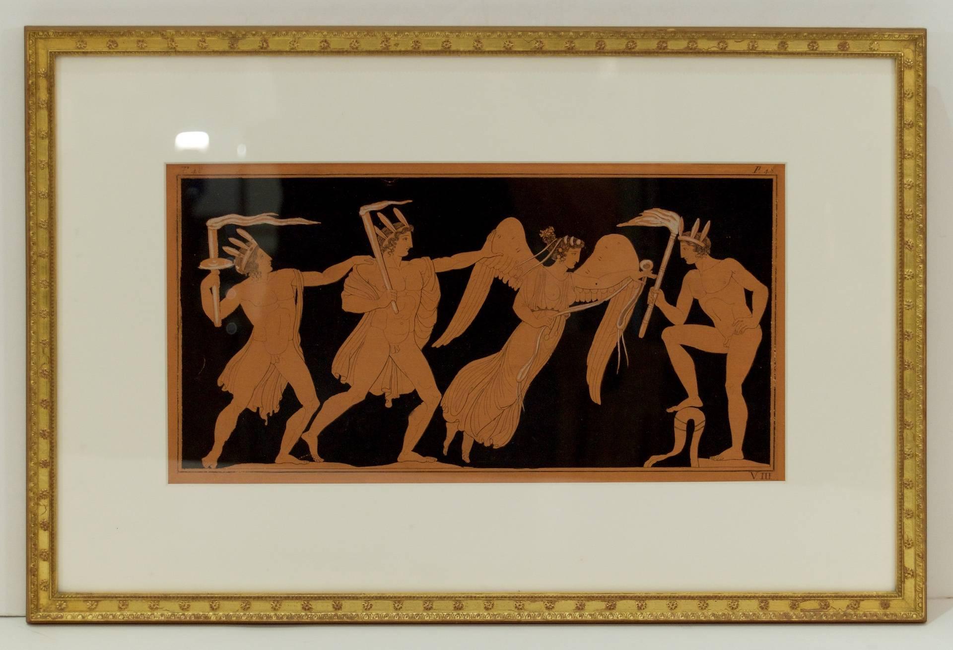 Greek Set of Four Engravings from the Collection of Sir William Hamilton For Sale