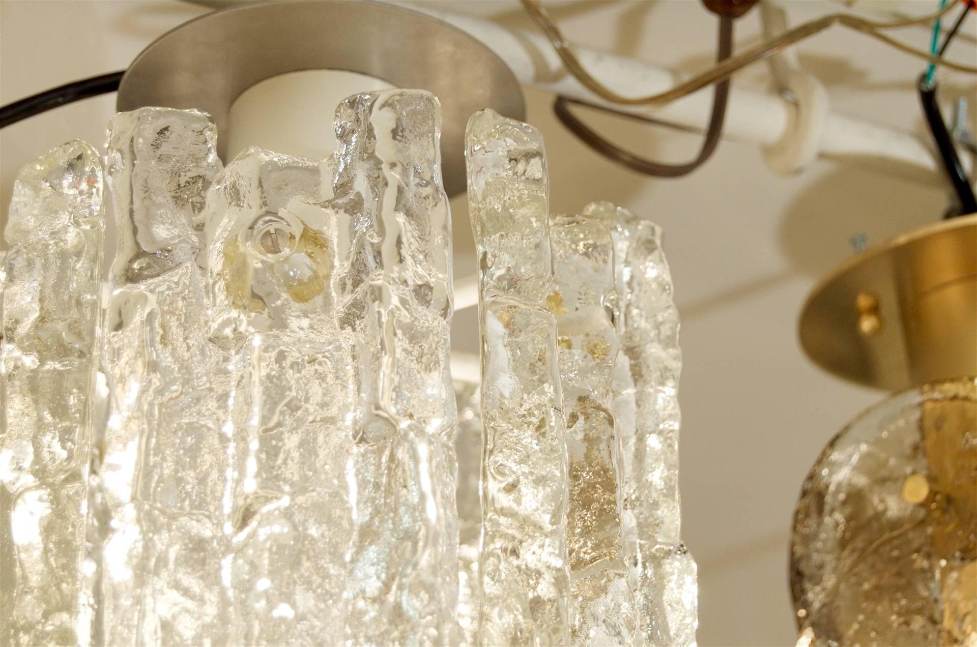 Enameled Petite Kalmar Ice Glass Flush Mounted Pendant For Sale