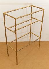 Faux Bamboo Gilt Metal Towel Rack