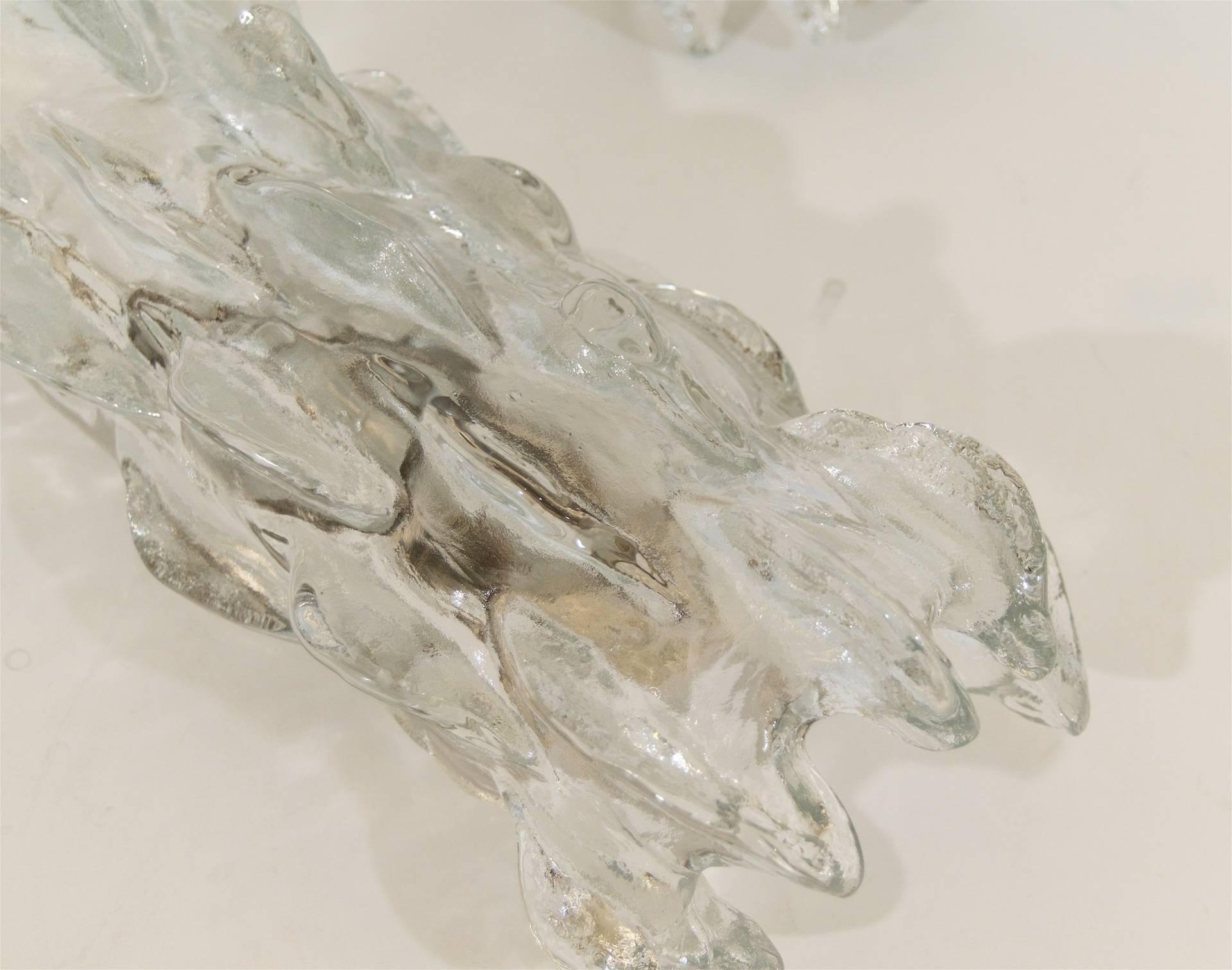 Grand Scale Ice Glass Kalmar Sconce (Single) For Sale 1