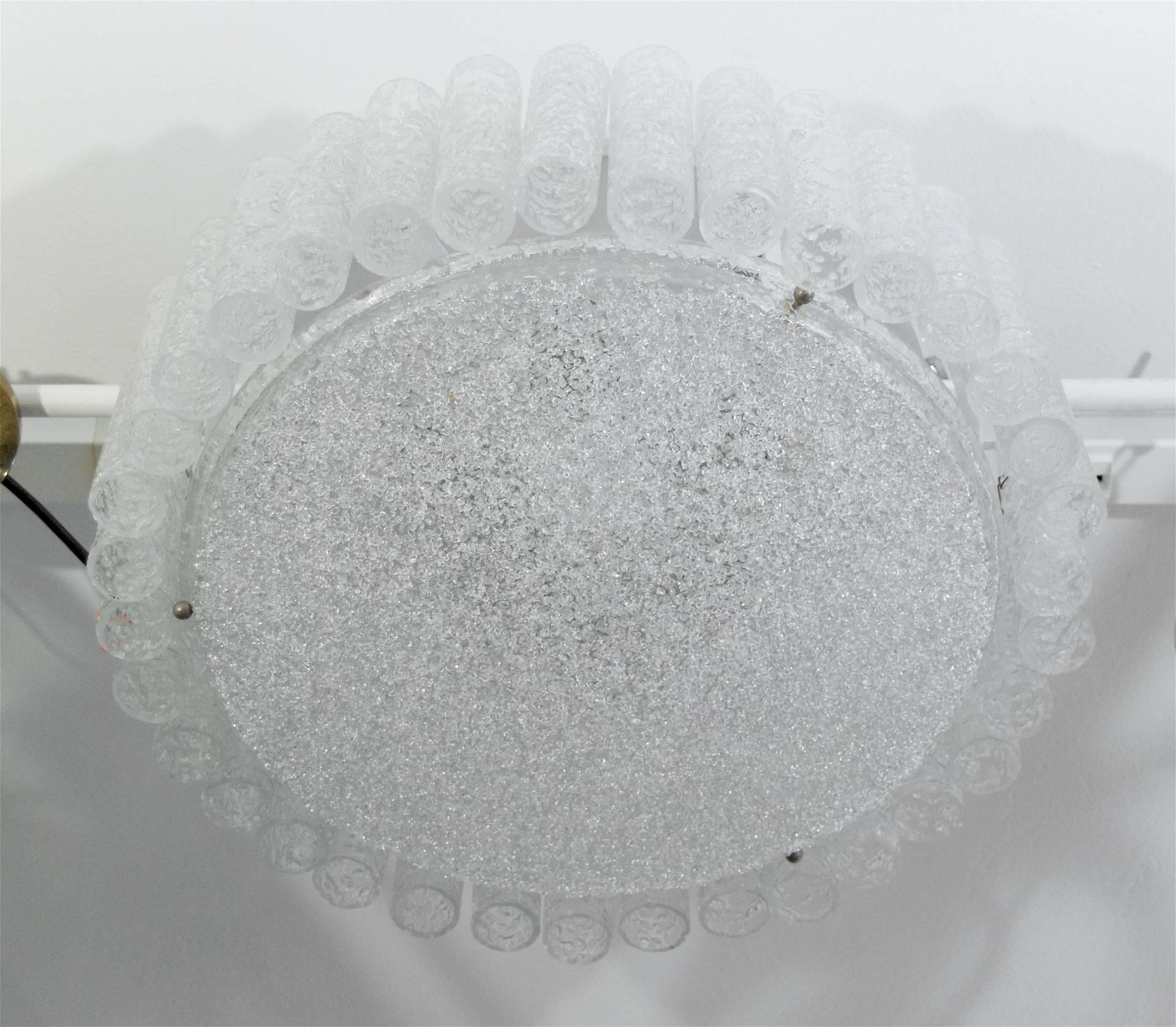 Mid-Century Modern Doria Organic Glass Flush Mount Chandelier