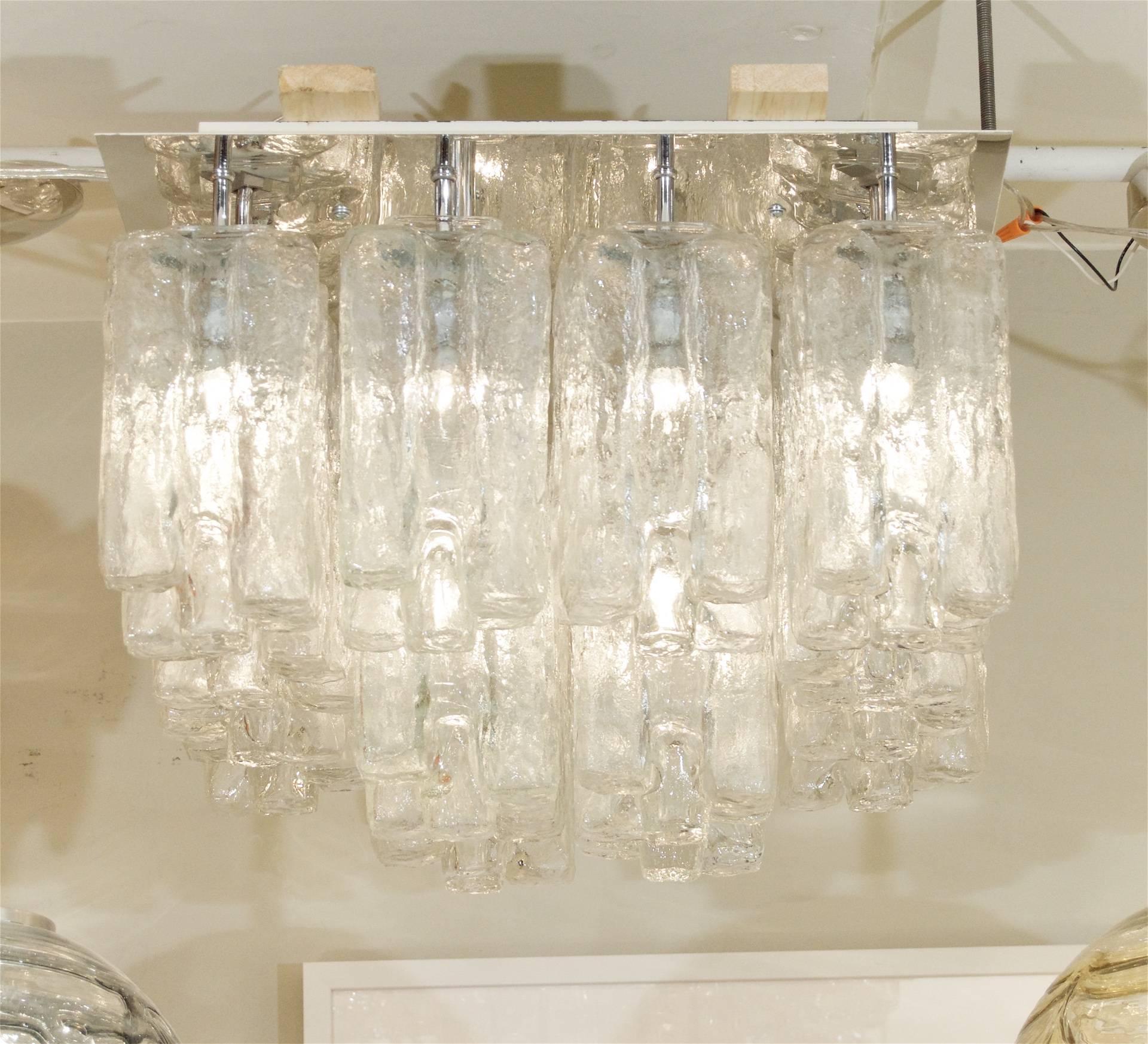 Grand Scale Kalmar Granada Flush Mount Chandelier In Excellent Condition In Stamford, CT