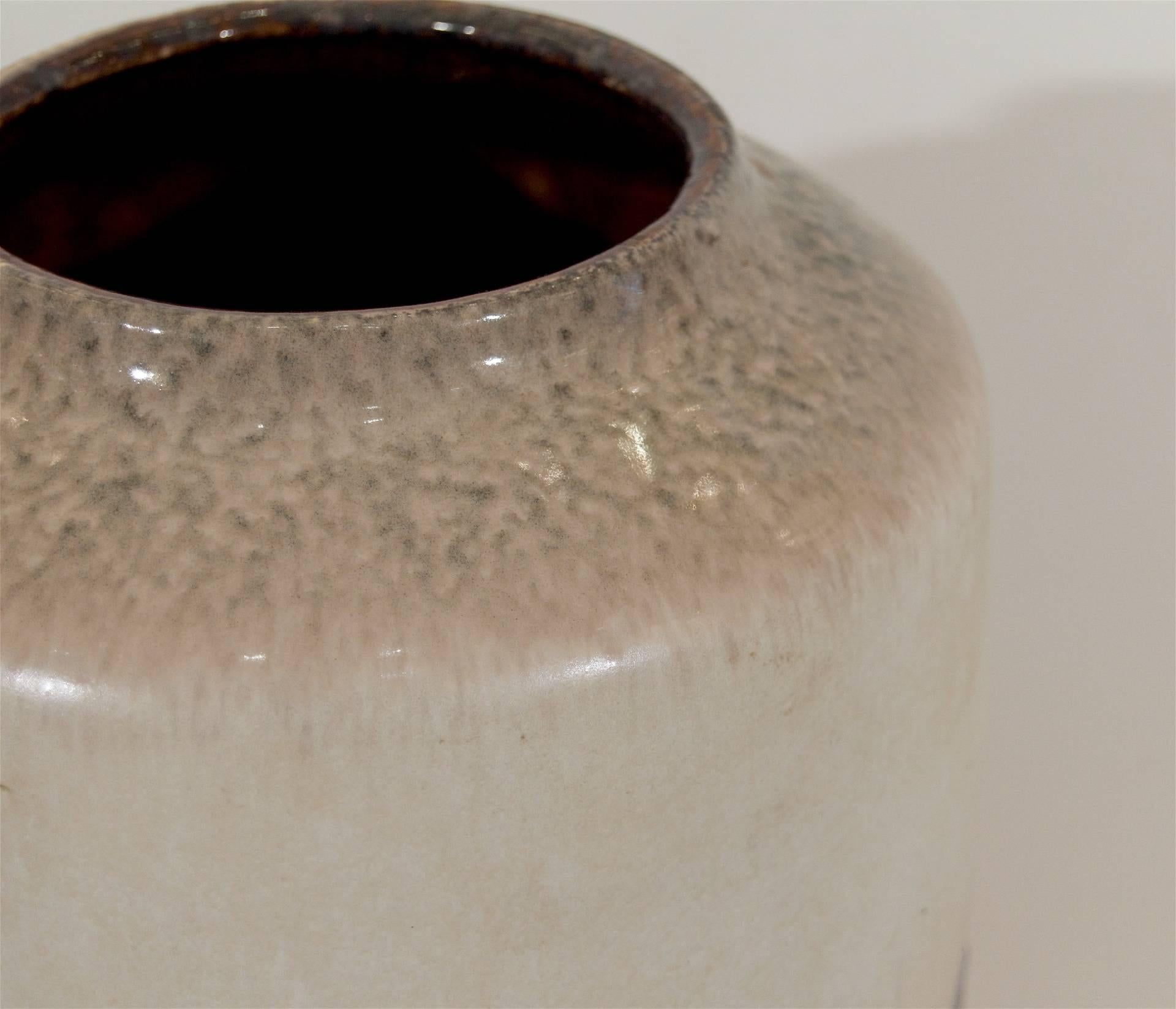 Glazed Dramatic Scheurich Vase in Opalescent and Lava Tones