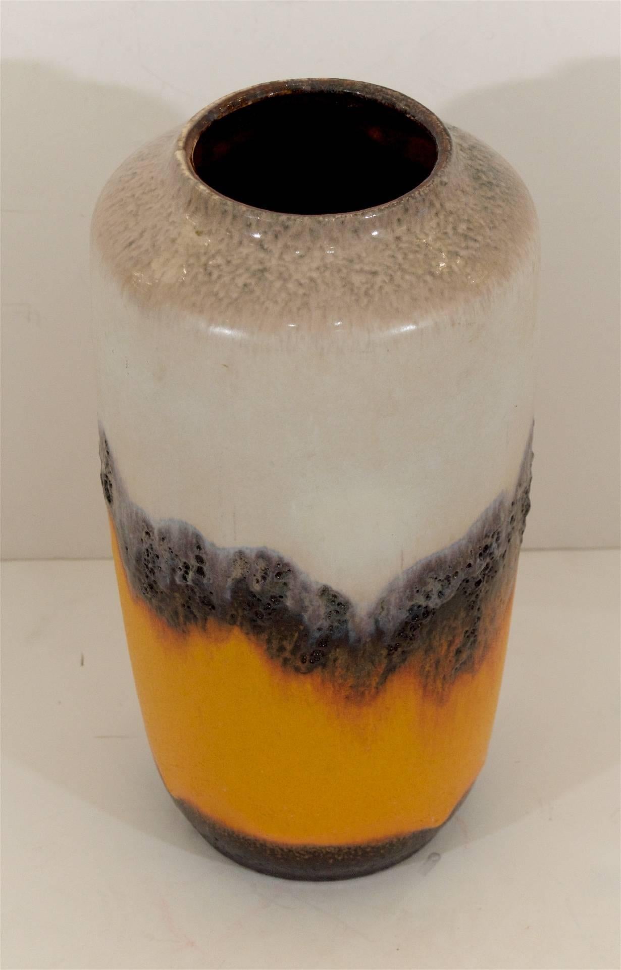 German Dramatic Scheurich Vase in Opalescent and Lava Tones
