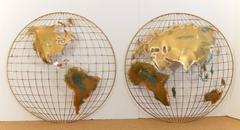 Pair of Curtis Jere Globe Wall Hangings