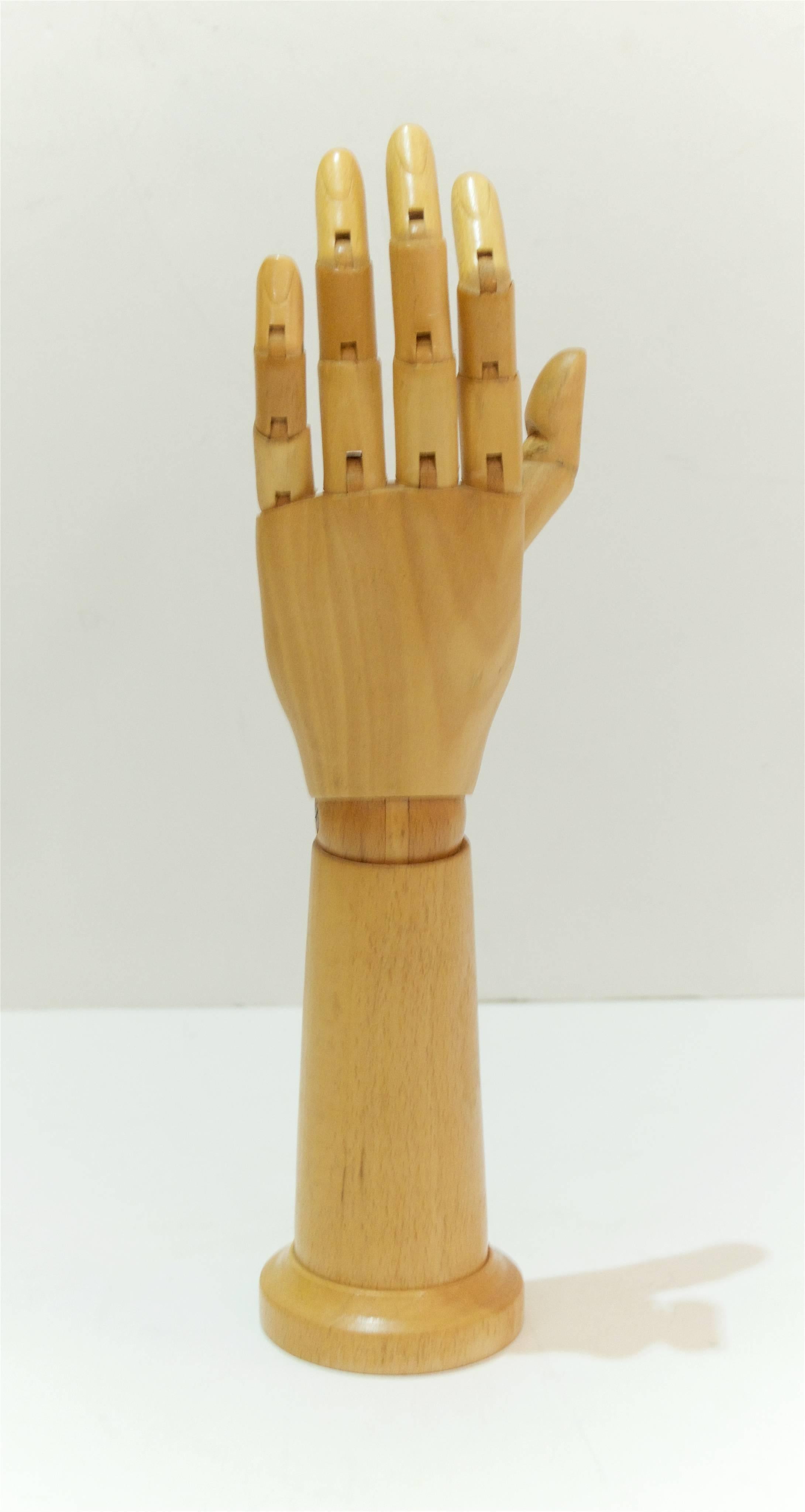 European Wooden Articulated Model Hand