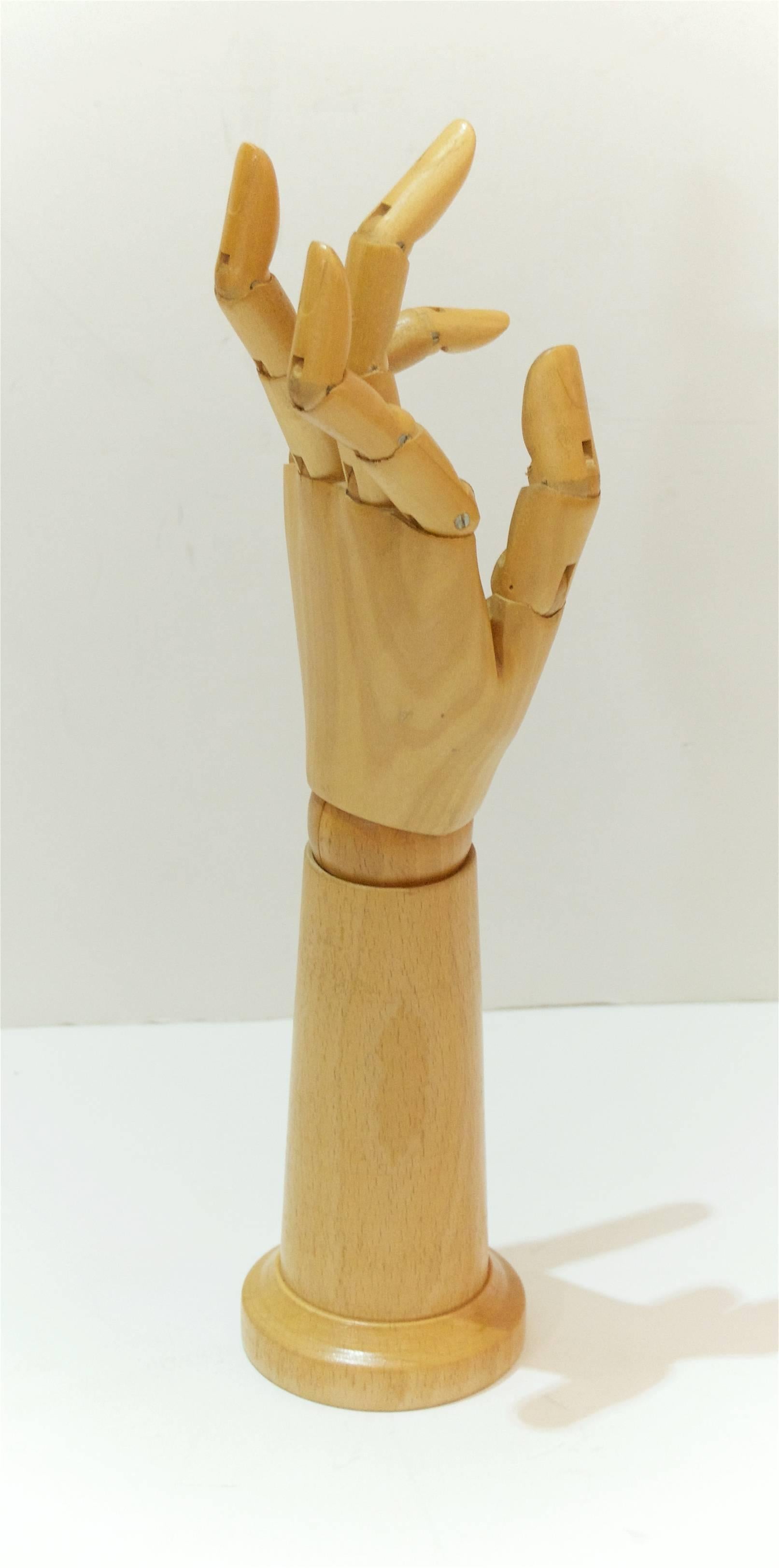 Mid-Century Modern Wooden Articulated Model Hand