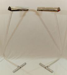 Pair of Peter Hamburger Chrome and Lucite Floor Lamps