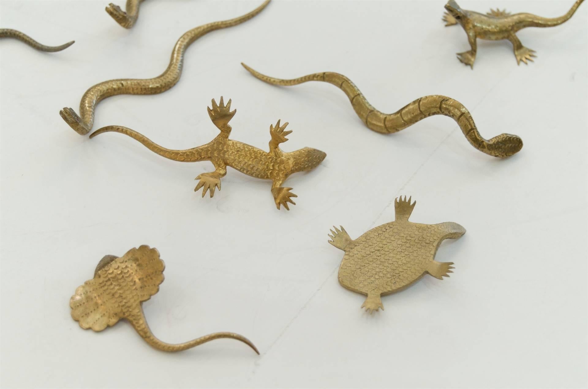 Set of Six Brass Reptile Place Card Holders (Multiple Available) 1