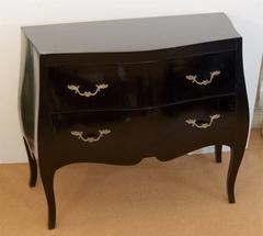 Black Lacquer Bombé Chest