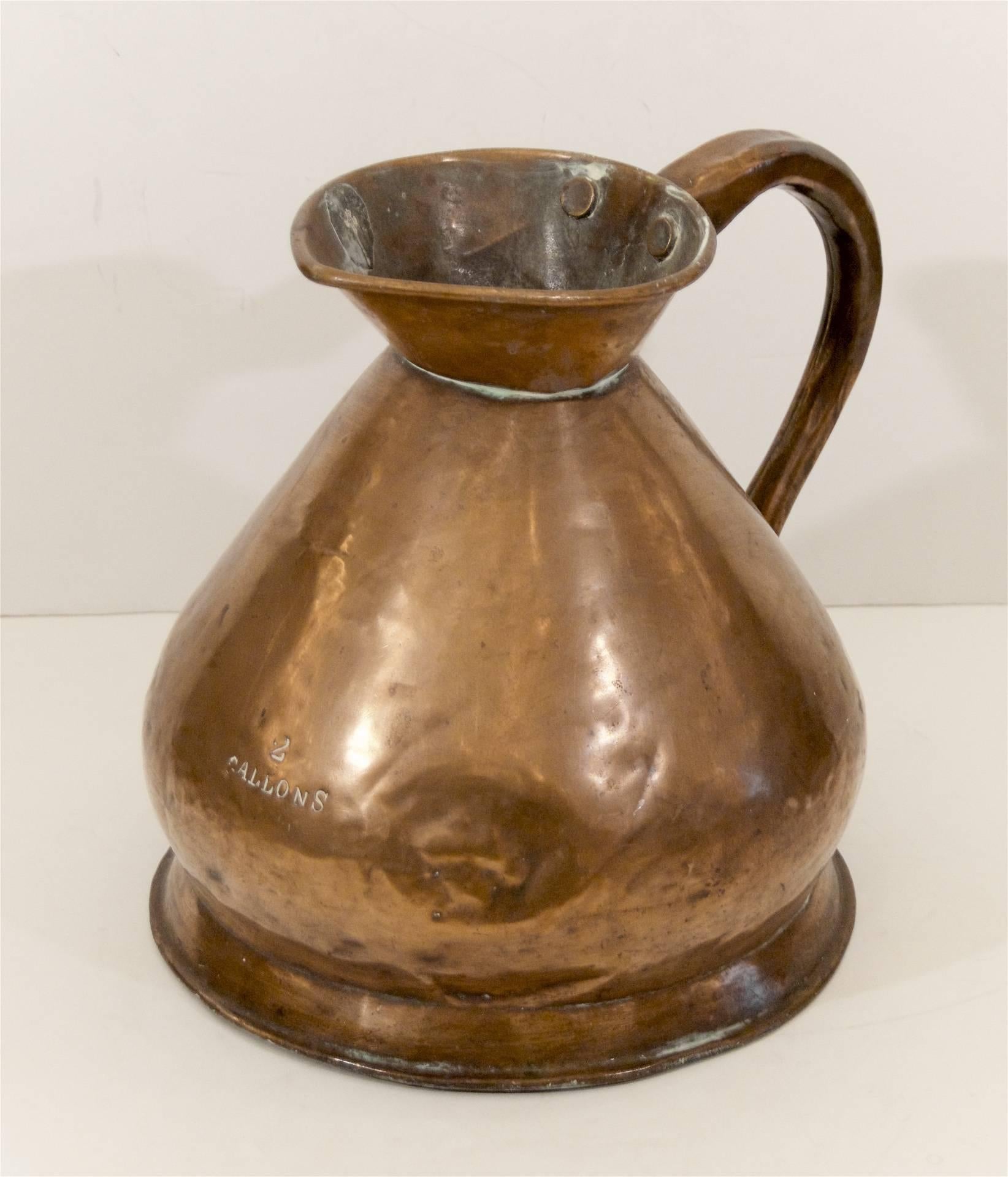 Mid-Century Modern copper watering pitcher with 