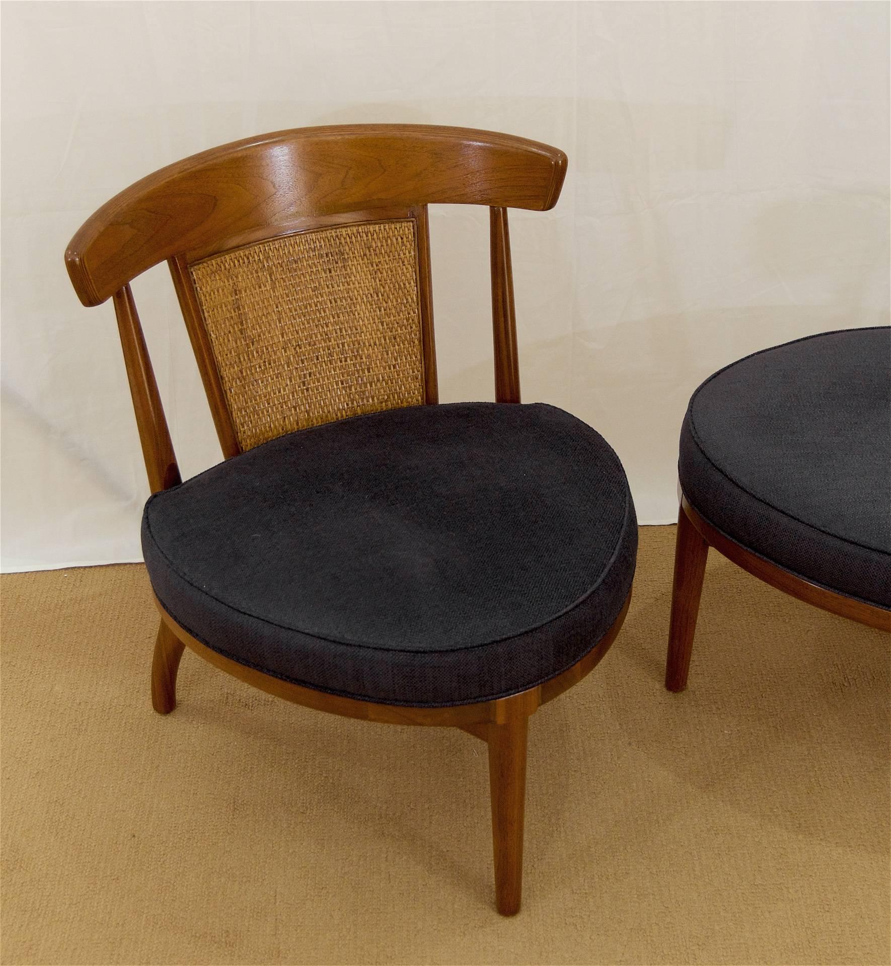 Mid-20th Century Pair of Petite Drexel Heritage Cane Back Chairs