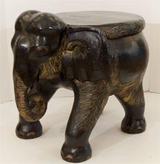 Carved Wood Elephant Stool / Table