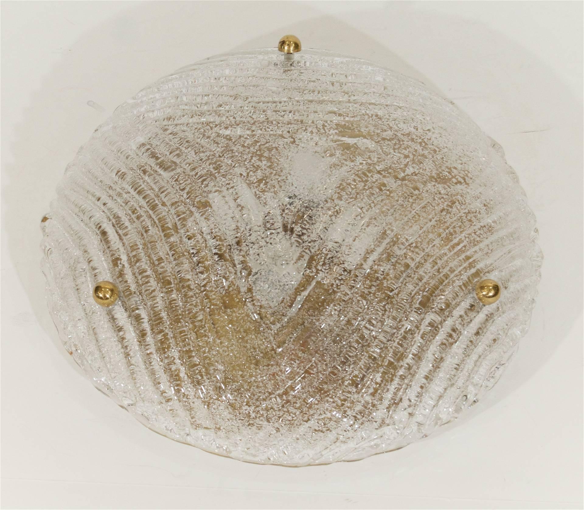 Enameled Round Hillebrand Domed Flush Mount For Sale