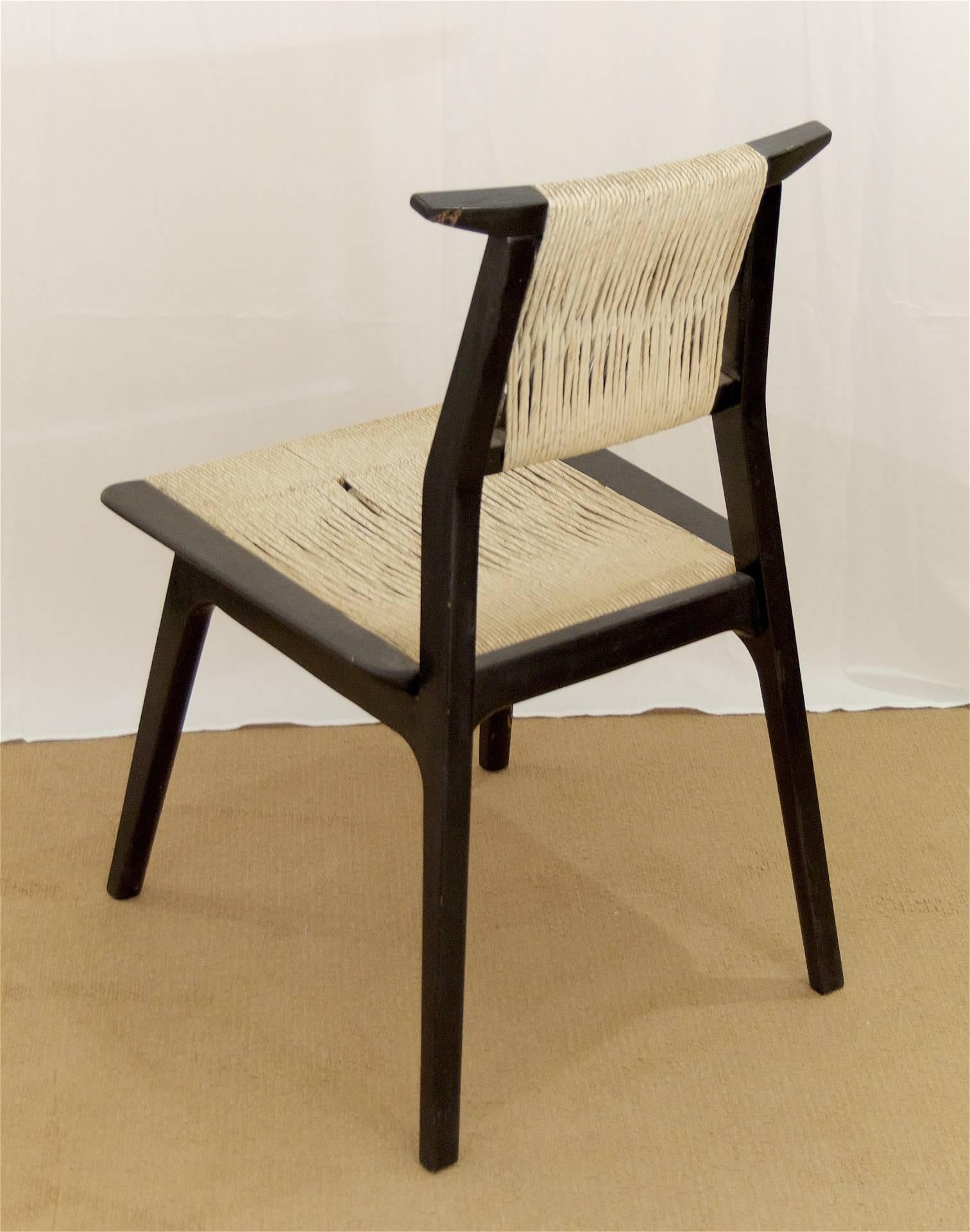 Mid-Century Modern Unusual Danish Cord-Wrap Chair