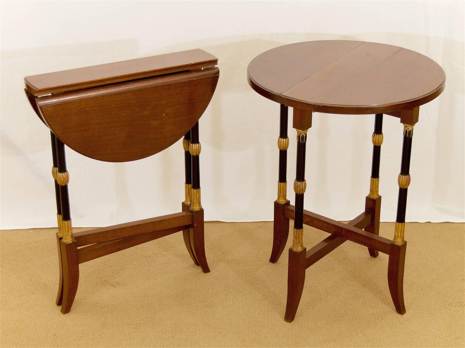 Ebonized Regency-Style Folding Occasional Tables from the Fontainebleau For Sale