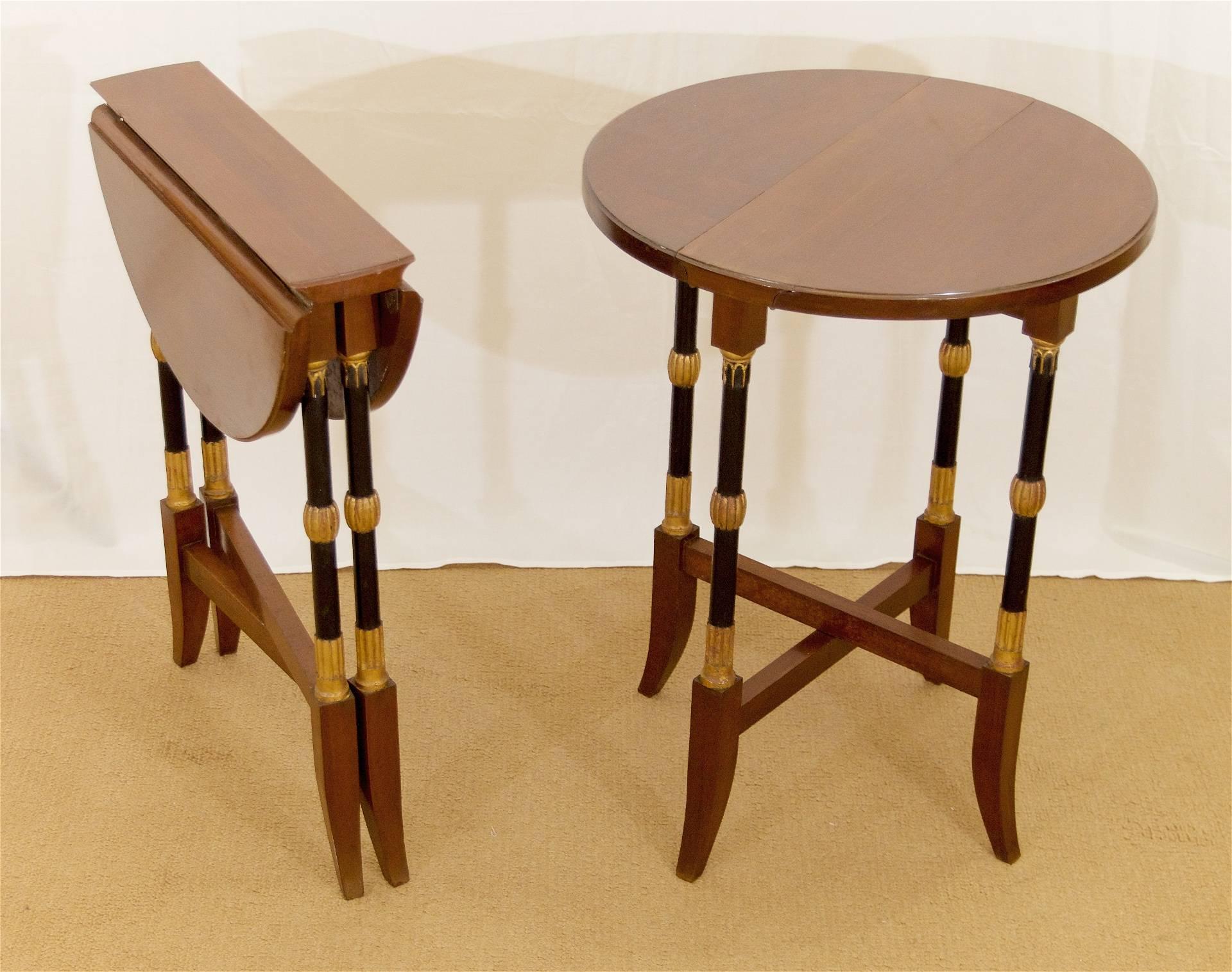 Regency-Style Folding Occasional Tables from the Fontainebleau In Good Condition For Sale In Stamford, CT