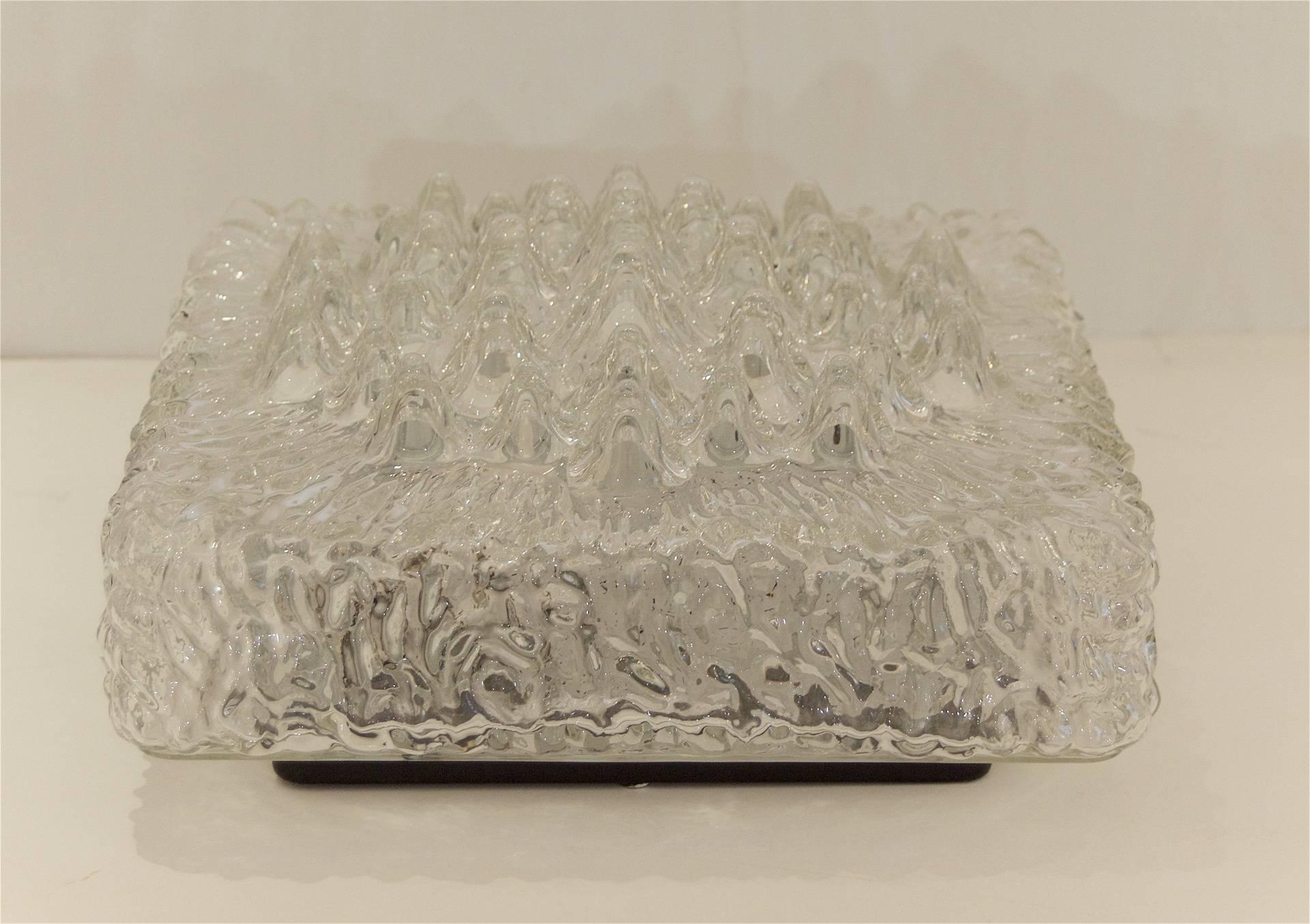 Mid-20th Century Stalactite-Form Glass Flushmount For Sale