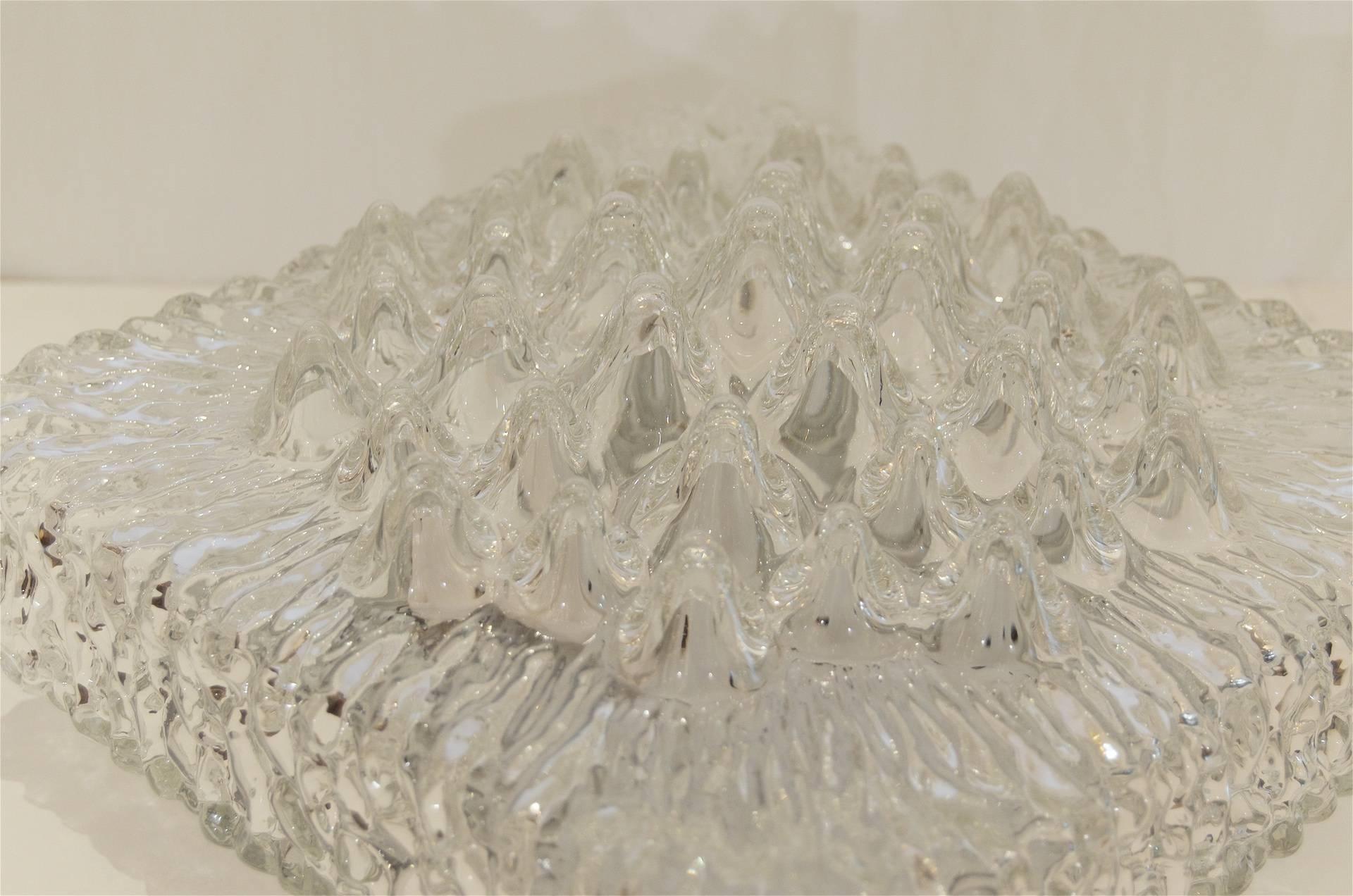 Stalactite-Form Glass Flushmount For Sale 1