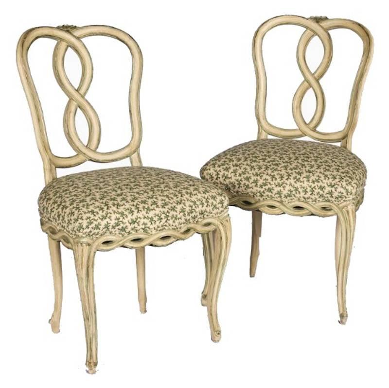 Pair of Venetian Style Chairs For Sale
