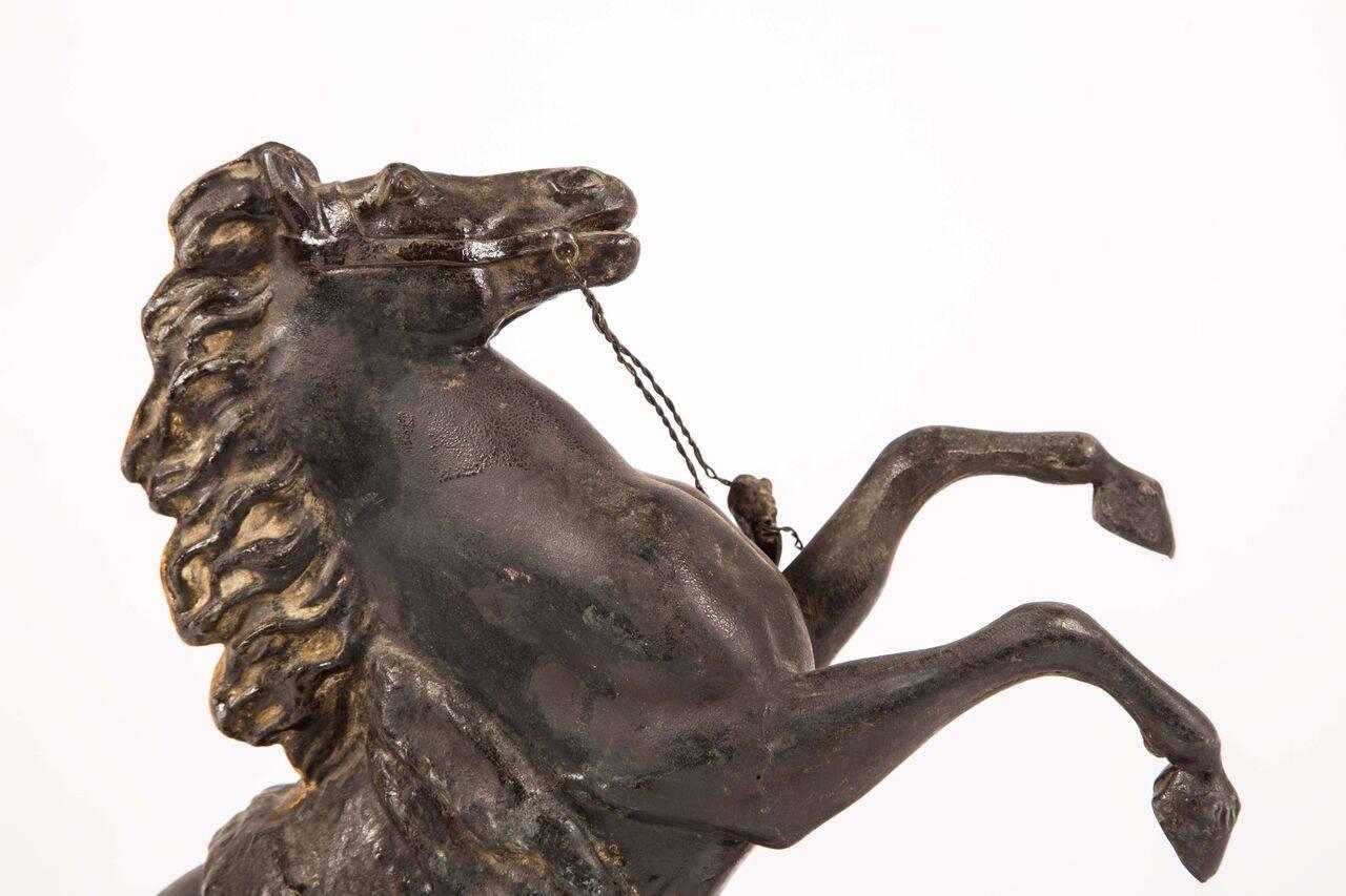 19th Century Pair of Bronze Marly Horses For Sale