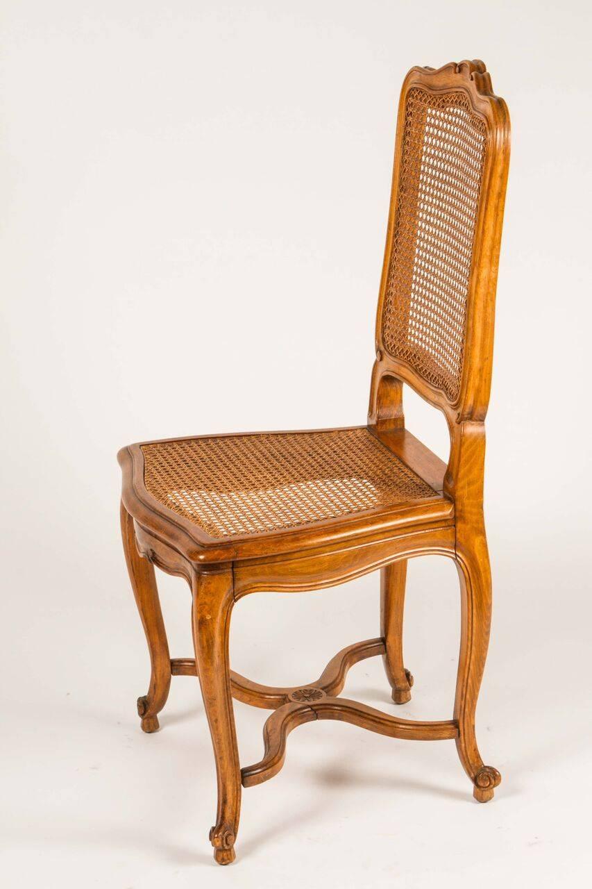 Pair of Louis XV Style Cane Chairs, 19th Century In Good Condition For Sale In Los Angeles, CA